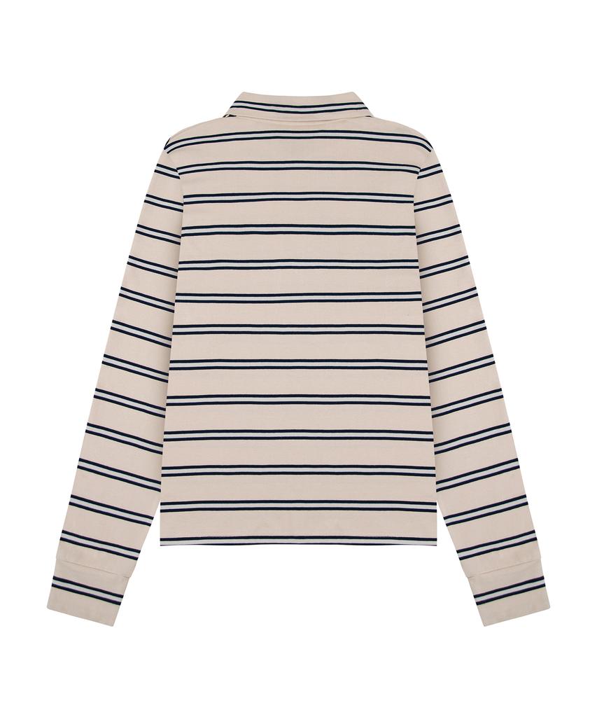 ROCKCAKE Heritage Stripe Polo Top - Cream