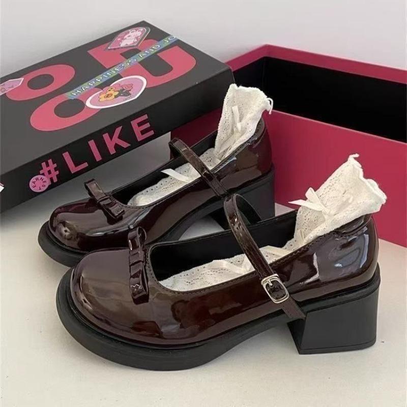 Round Head Versatile College Style Skirt Summer New Small Leather Shoes Women's Mary Jane Shoes