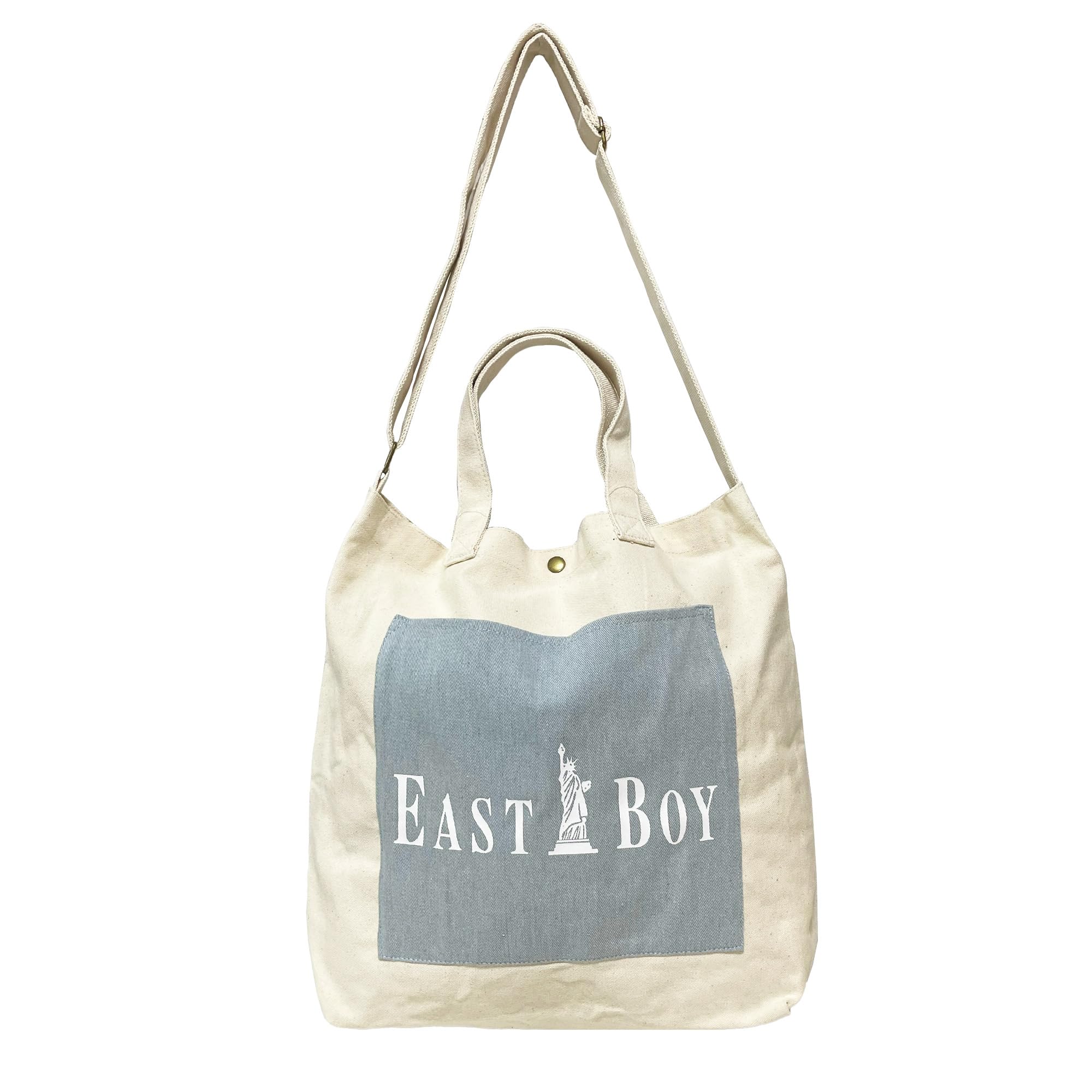 

Tote Bag Denim Pocket 2WAY Unisex Ivory Saxophone [East Boy] Men s Women s