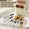Knife Holder Multi-Function Utensil Stand Knife Block Spoon Fork Kitchen Organizer Flatware Drainer Cuttingboard Storage Holder