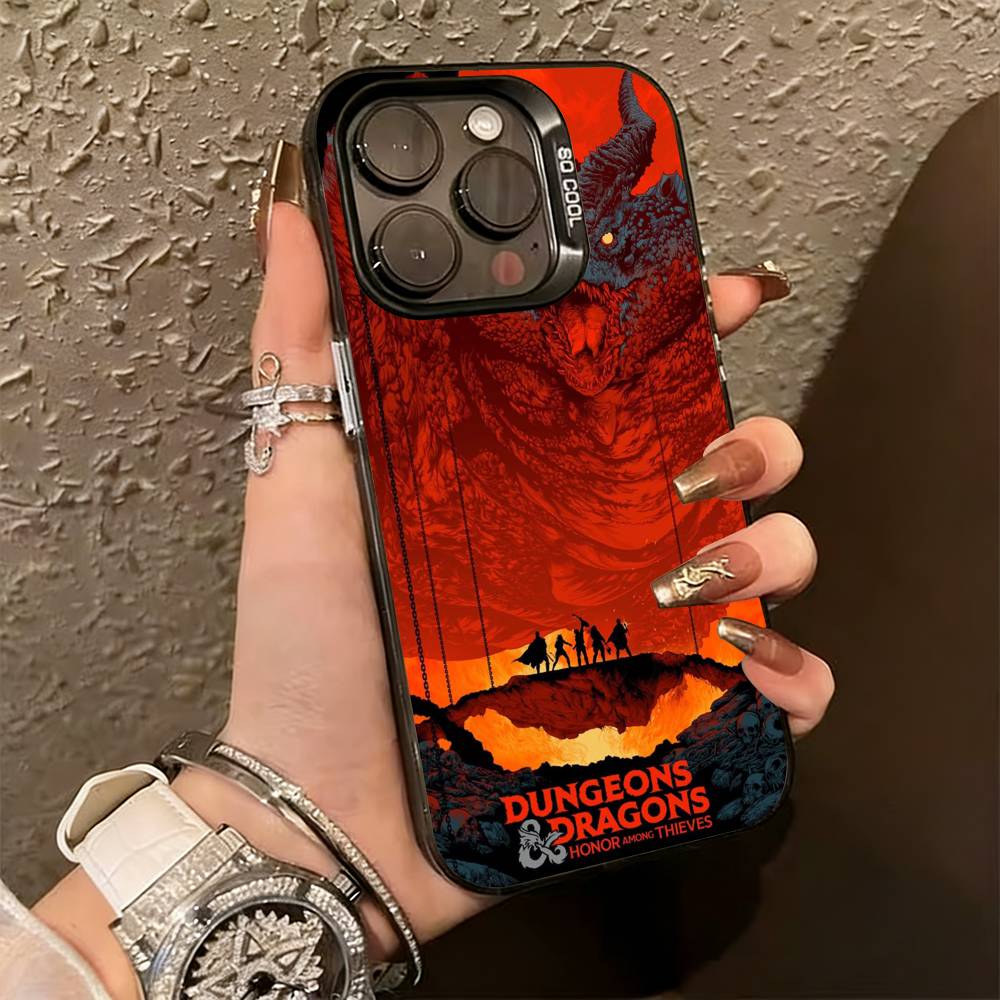 D-dungeons and D-Dragons  Phone Case For iPhone 17,16,15,14,13,12,11 Plus,Pro Max,XS,Colorful Silver Black Cover