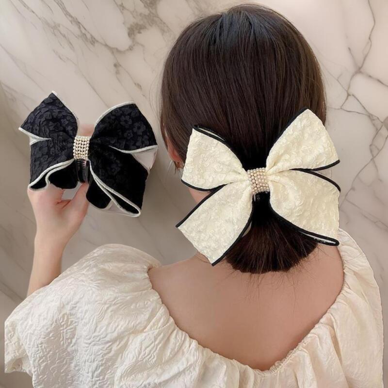 Women's Big Ribbon Floral Hair Clip