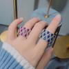 Elegant Simulated Sapphire Ring for Women Vintage Micro Paved Diamond Jewelry Luxury Blue Gemstone Statement Ring