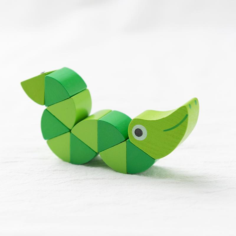 Colorful Wooden Caterpillar Worm Puzzles Kids Learning Educational Didactic Baby Toys Fingers Game for Children Montessori Gift