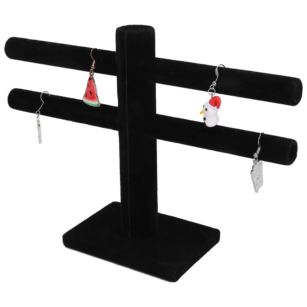 Flanell Abnehmbarer Ohrringhalter Schmuck Ohrring Ausstellungsständer Rack Organizer Schwarz