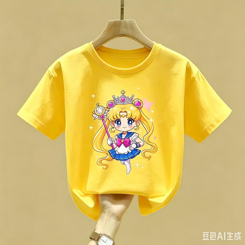 Maglietta Sailor Moon Bambini Ragazza Ragazzo Vestiti Estivi Neonato Cotone Magliette Stampa Manica Corta Top Bambini Toddler Anime Magliette Regalo