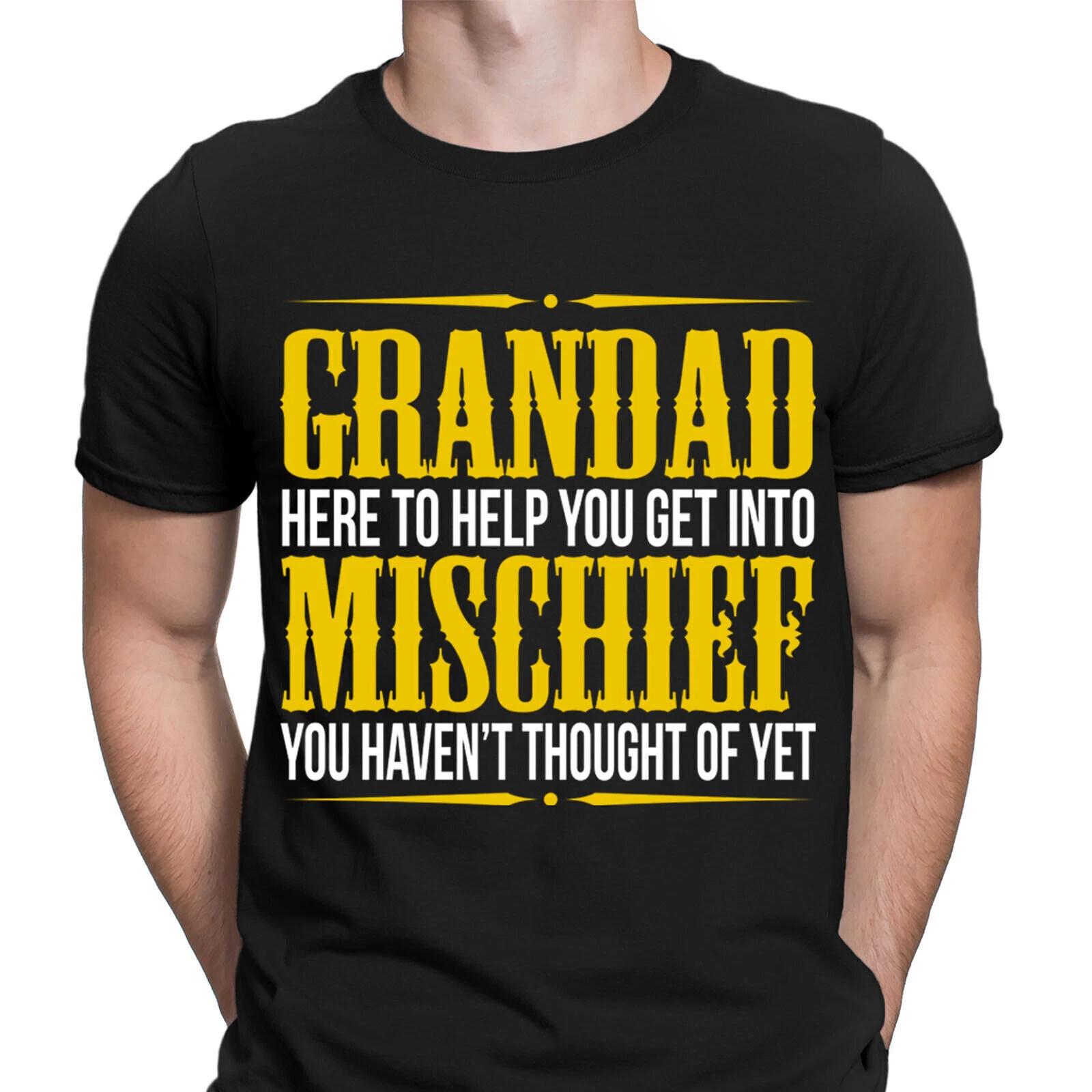 Grandad Mischief Funny Dad Fathers Day Gift Novelty Mens T-Shirts Tee Top #NED 4XL