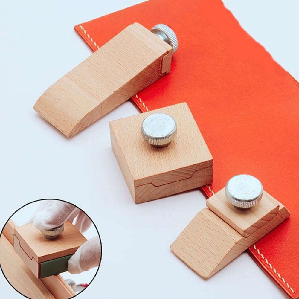 Beech Block Grinding Sandpaper Tool Sanding Edge Polishing Tool New Leather Craft Tool  Gadget