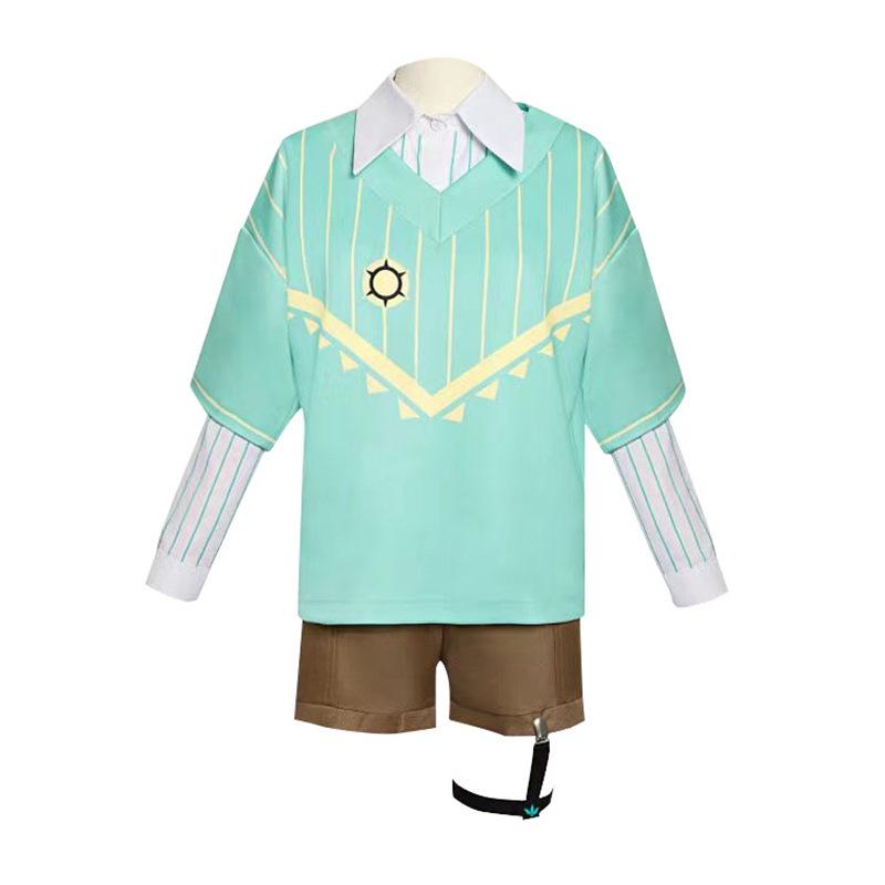 

Венди Genshin Impact Праздничная Повседневная Одежда для Ролевых Игр Украшение Грудь Short Sleeve Suit,XXL