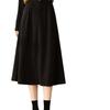 Woolen Pleated Skirt for Women in Autumn and Winter, High-waisted A-line Skirt, Mid-length Drape, Slimming, Large-swing Umbrella Skirt