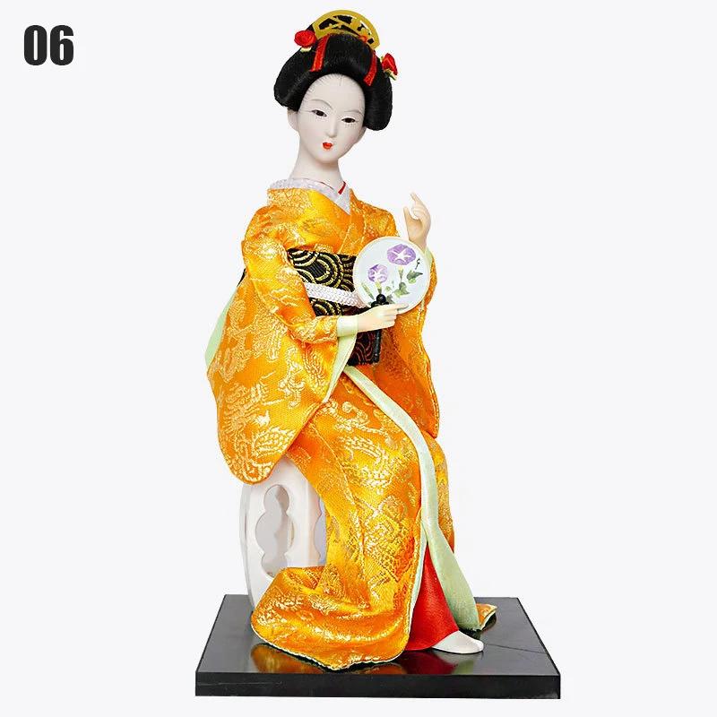 Japanese Geisha Doll Asian Handmade Crafts Kimono Doll Home Table Decor Miniature Figurines Sculpture Collection Gift Creative