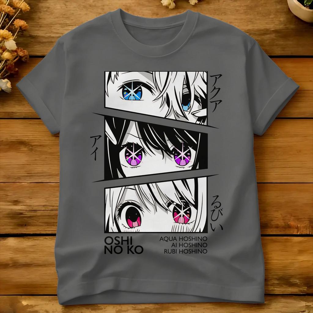 Anime Ai Hoshino Girl Eye Color T Shirt Beach Oshinokos 100 Cotton Tshirts For Unisex Casual Tee Shirt Short Sleeve Vintage Top