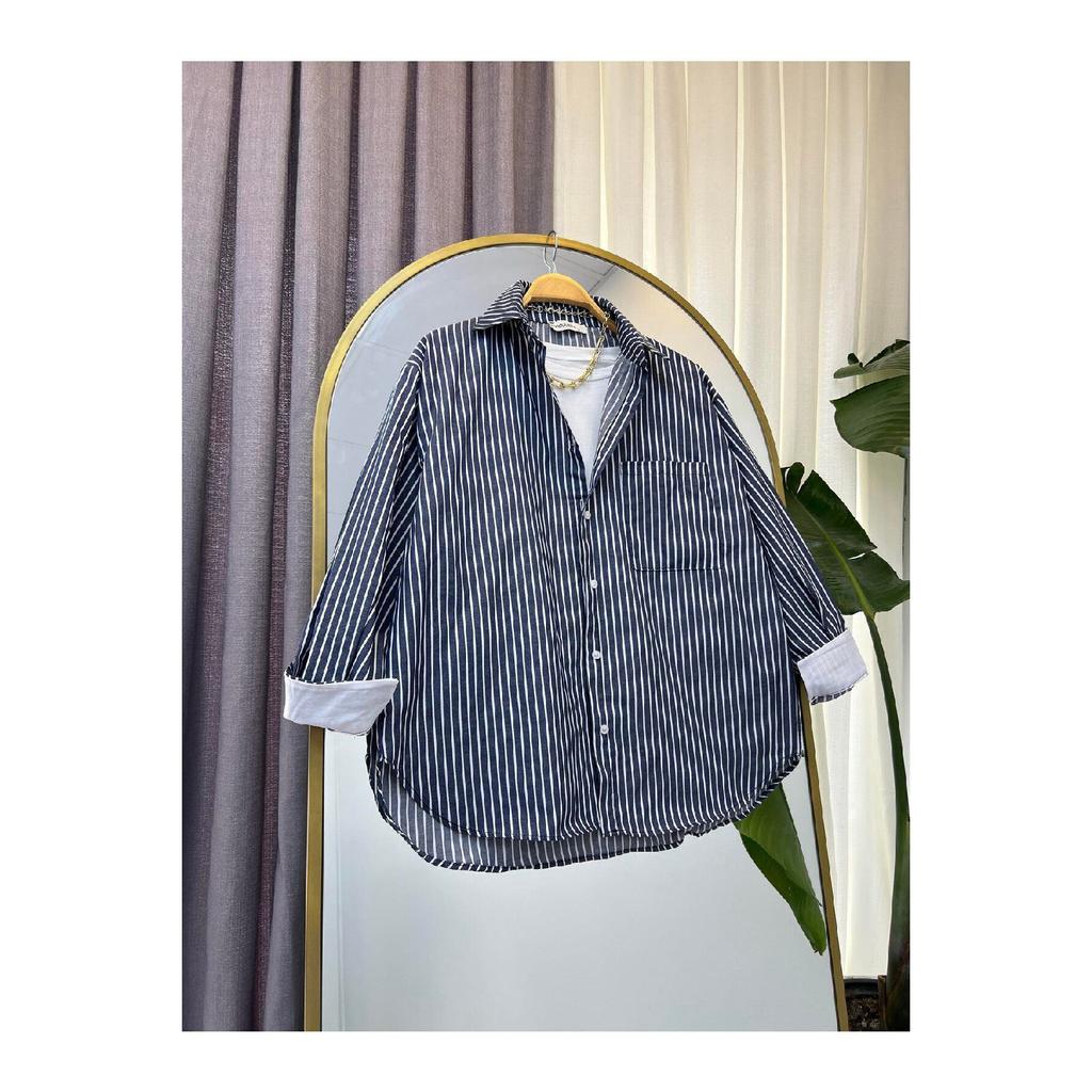 Striped Oversized Women's Shirt