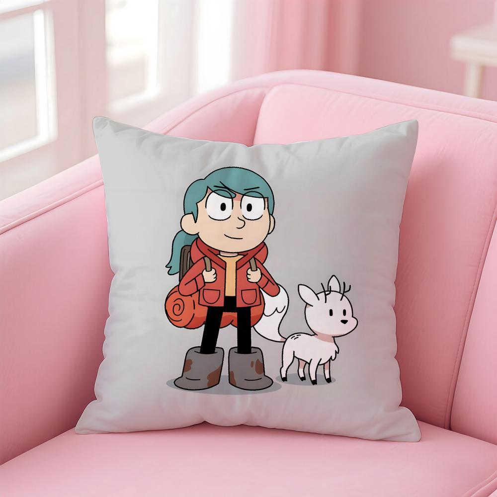 HHilda cartoon girl anime Cushion Cover Pillow Case Soft Friendly Fabric Concealed Zipper