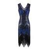 Retro Sequined Beaded Dress Front and Rear Deep V-neck Fashionable Fringed Dress, Popular Evening Dress