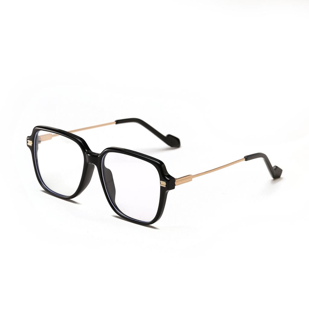 Glasses 95179 Semi-Metal Square Large Frame Retro Round Business Flat Mirror