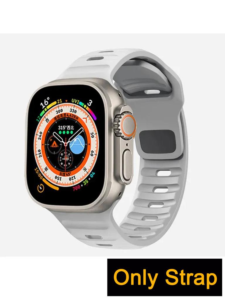 1Pc Sport Band Compatible with iWatch Series 11 10 9 8 7 6 5 4 Ultra 3 2 1 SE Soft Silicone Waterproof Replacement Strap