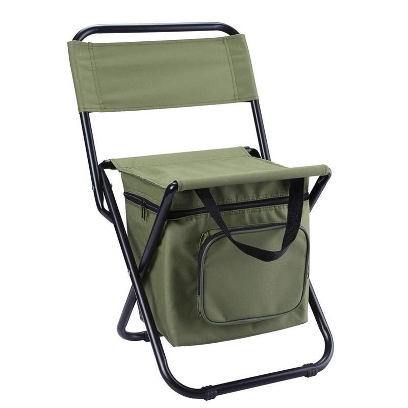 Portable Folding Ice Chest Chair with High Backrest for Comfortable Outdoor Camping, Fishing, and Barbecue