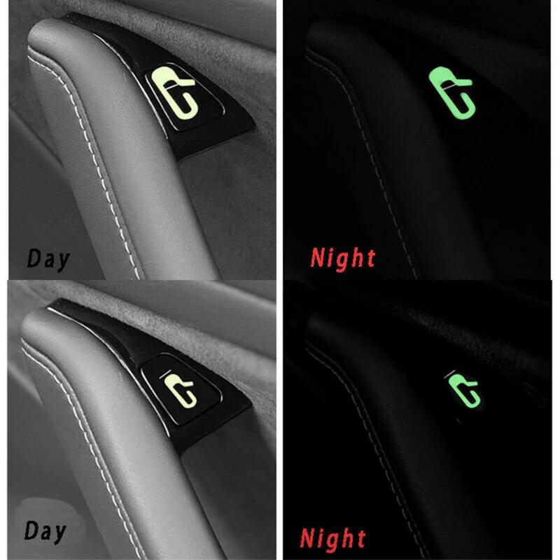 8pcs Luminous Car Open Door Button Stickers For Tesla Model 3 Y Reminder Door Open Sticker Armrest Window Lift Button Switch