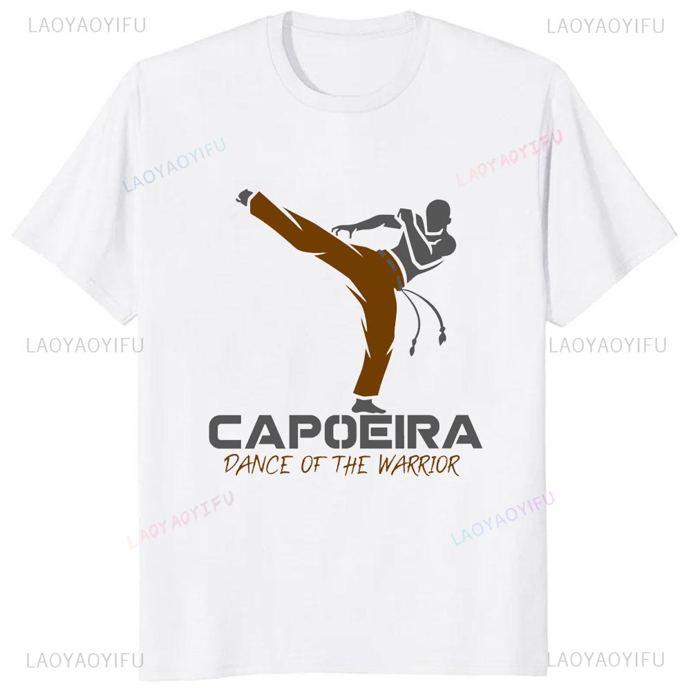 Dance of The Warrior Capoeira Printed Tshirt Brazilian Casual Fashion Streetwear Short Sleeve Man Tshirt Breathe Women Tees
