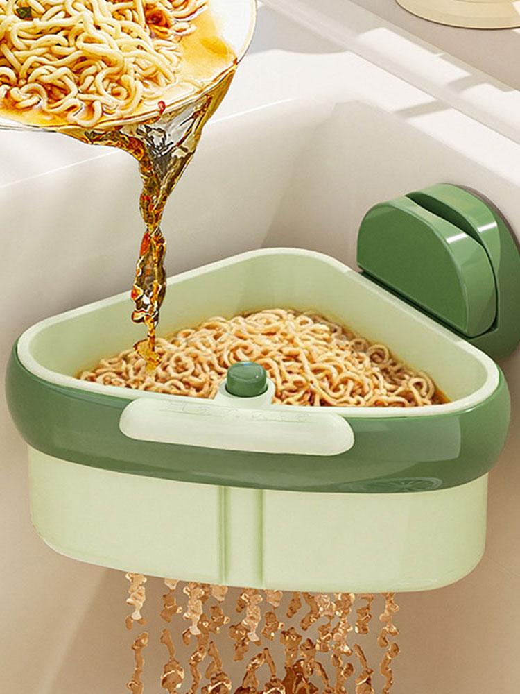 Kitchen Triangular Sink Strainer Suction Cup Food Waste Catcher Corner Sink Strainer for Kitchen Sink
