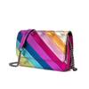 Rainbow Women's Bag Contrast Stitching Rainbow Chain One-shoulder Crossbody Bag Design Small Square Bag Handbag