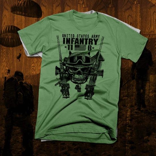 Army infantry t-shirt 11 Bravo Iraq Afghan War Military Combat Vet Battle tee L