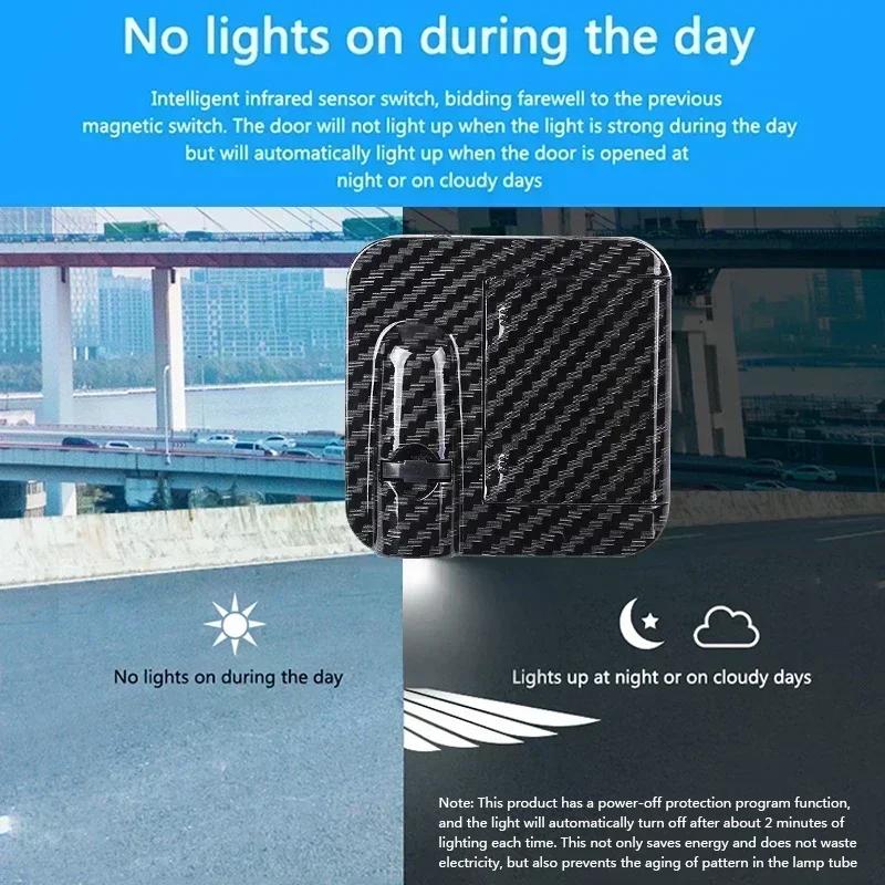 Car Accessories Small Angel Wings Door Welcome Light Car Atmosphere Light Decorative Lights No Wiring Required Projector Lamp