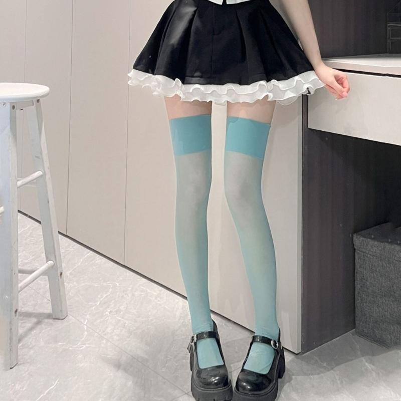 Women's Thigh High Socks Over the Knee Tube Socks Knee High Socks Sheer Silk Stockings Erotic Costume Accessories