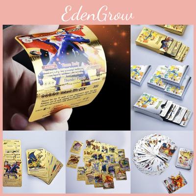 Cartas Cartão de Energia Metal Dourado Charizard Pikachu Coleção Carta de Batalha