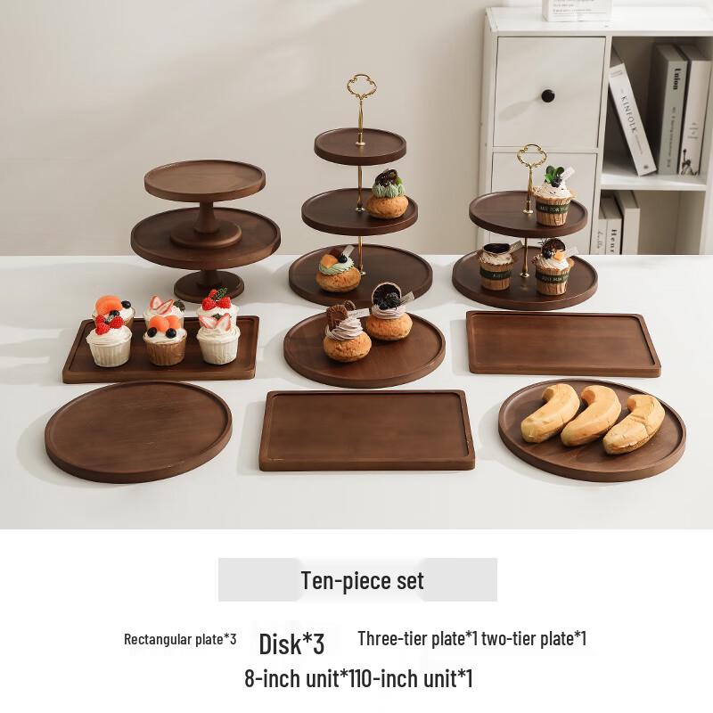 Chinese Style Bamboo Dessert Display Serving Set