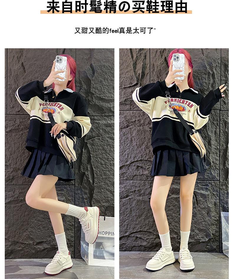 High-end thick-soled white model 22 spring and autumn new autumn recreational board shoes white shoes