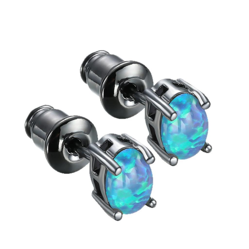 Accessories eBay New Earrings European and American Earrings Oval Opal Stud Earrings Vintage Accessories