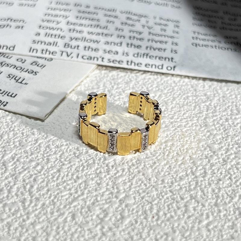 2026 Court Style Retro Heavy Industry Geometric Irregular Brushed Open Ring Women Ins Light Luxury Fashion Exquisite Index Finger Ring