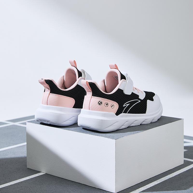 Anta Kids Shock Absorbing Breathable Low Top Running Shoes Kids Sneaker Black White Pink A22435567-7