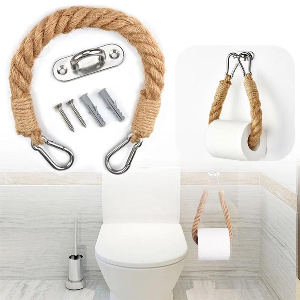 Towel Hanging Rope Toilet Paper Holder Home Hotel Bathroom Handmade Retro