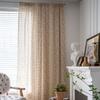 Curtain Lanju Finished Product Printed Hollow Splicing American Kitchen Semi Blackout Curtain Tassel