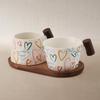 [Mug] 200ml Heart Mug + Tray Set