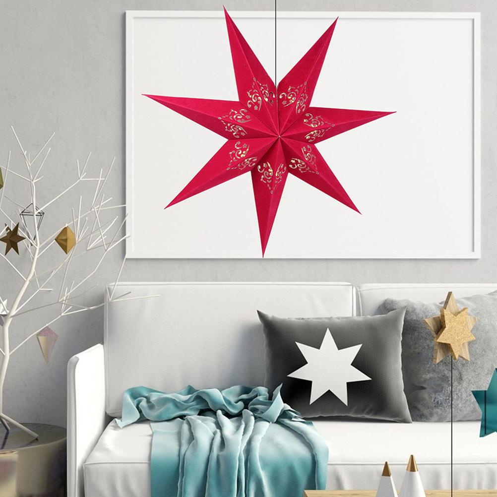 2Pcs Star Paper Lampshade for Holiday Events - Hanging Christmas Lantern, Elegant Ceiling Decoration, Suitable for Wedding Bar