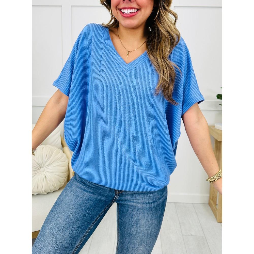 Women's V Neck Short Sleeve Oversized Ribbed T Shirt Casual Commuter Basic Top