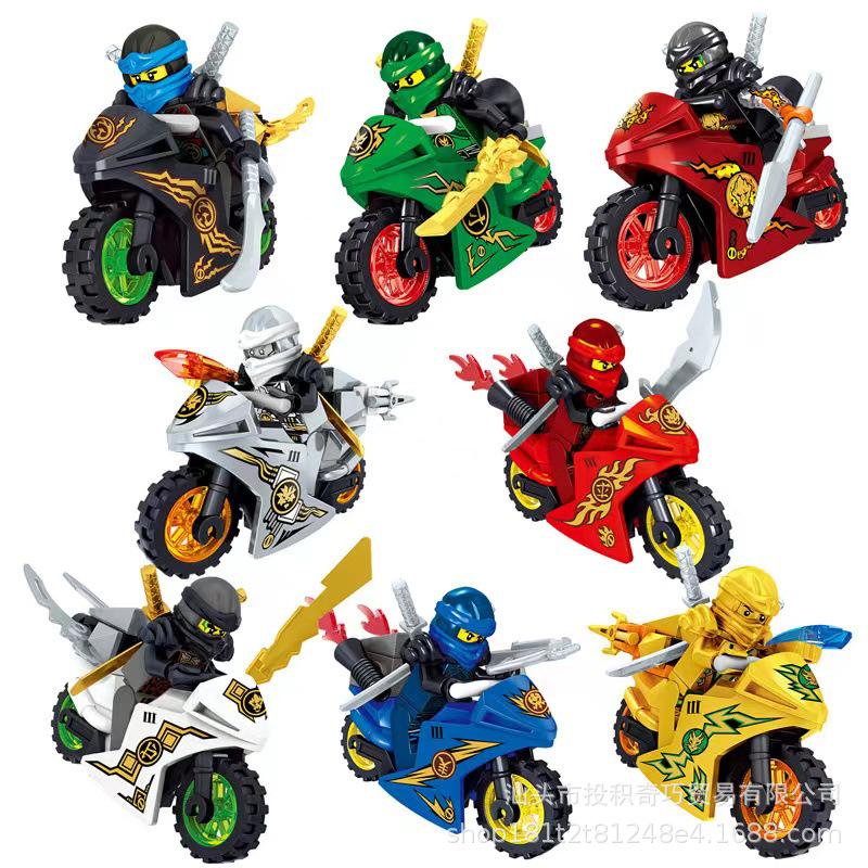 Phantom Ninja Fire & Ice Motorcycle Building Blocks Toy for Boys Aged 4-14 Height approx. 5CM
