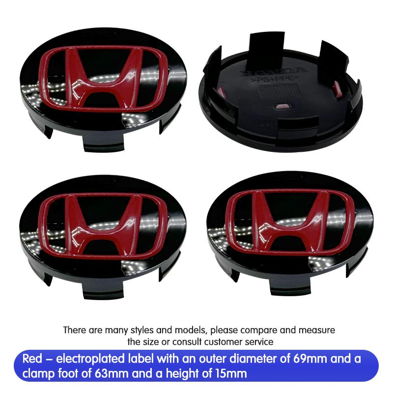 58/62/69mm Auto Reifen Rad Mittelkappe Emblem Aufkleber Auto Zubehör Für Honda Civic Fit Jazz Accord Pilot Stepwgn CRV BRV