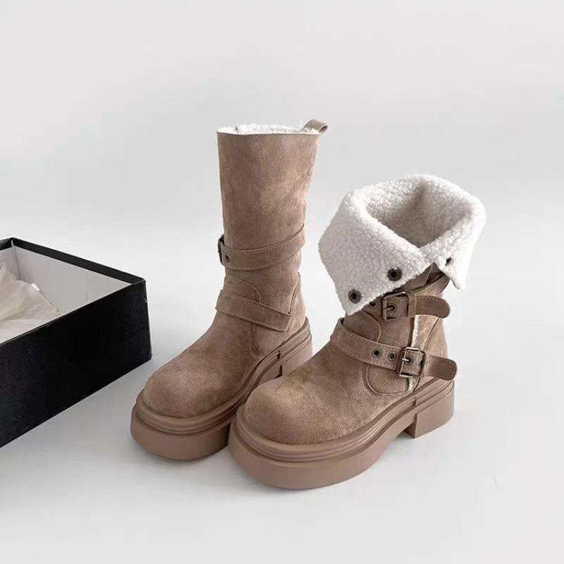 High-top Shoes, Woolen Boots, Women's New Style, Thickly Padded Boots