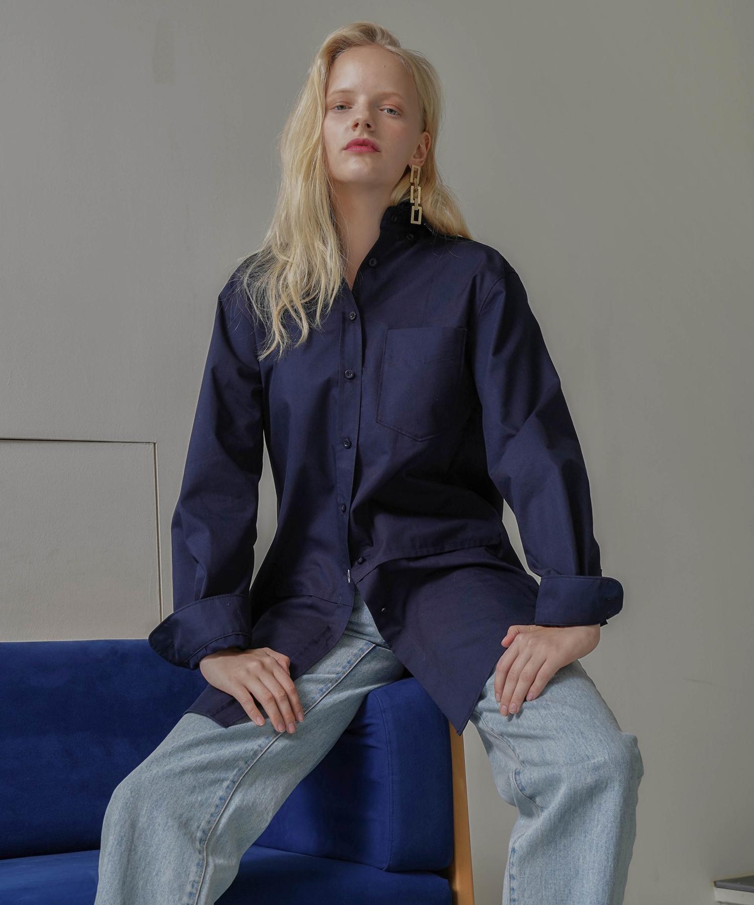 Onneu Back Pointed Soft Shirt Navy Navy/One