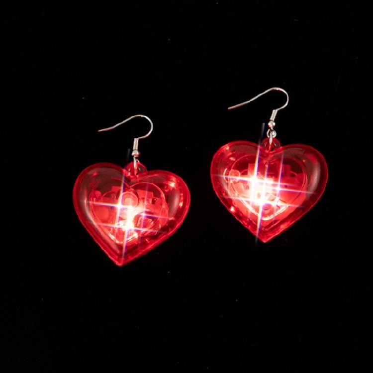 Fashion Dangle Earrings Heart LED Lights Pendant Earrings Valentines Jewelry