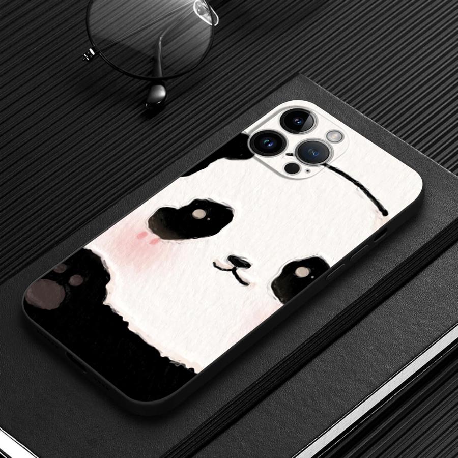 Cartoon Cute Panda Phone Case for Apple iPhone 17 Pro Max 15 Pro 7 8 XR XS MAX 12 16 Air 13 17e 11 14 Funda Phone Cover
