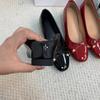 Spring New High-heeled Single Shoes, Small Inner Height Increase 5CM Word Buckle Camellia Leather Mary Jane Shoes Women
