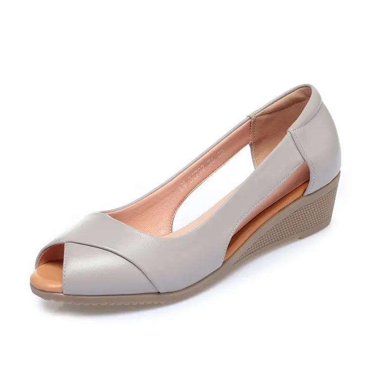 Casual Sandals Women Wedges Sandals Pumps Ankle Buckle Open Toe Fish Mouth Med Summer Women Shoes Fashion  Wedges Shoes852