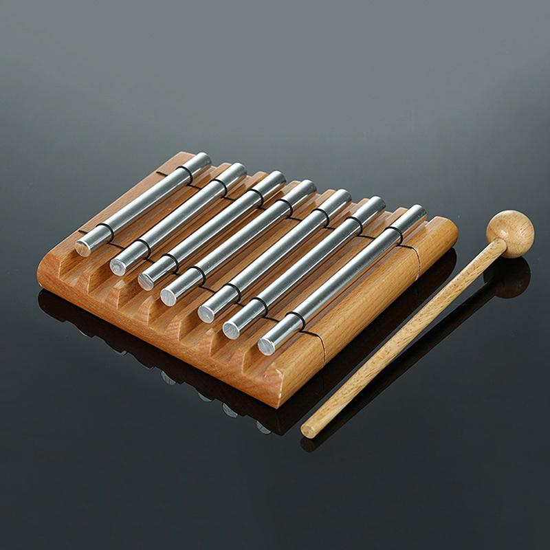 Wood Wind Chimes 7 Tone Sound Healing Meditation Bell Metal Sound Beam Chime Yoga Professional Percussion Musical Instrument