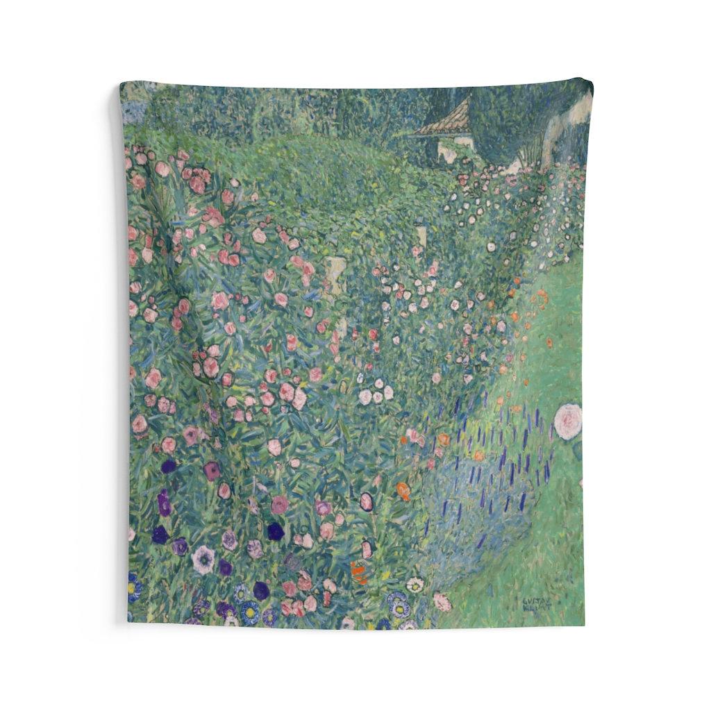 

Klimt Italian Landscape Tapestry Wall Hanging Modern Fine Art Vintage Oil PaintingGreen Nature Flowers Meadow Forest Countryside 74x94cm(29x37in)